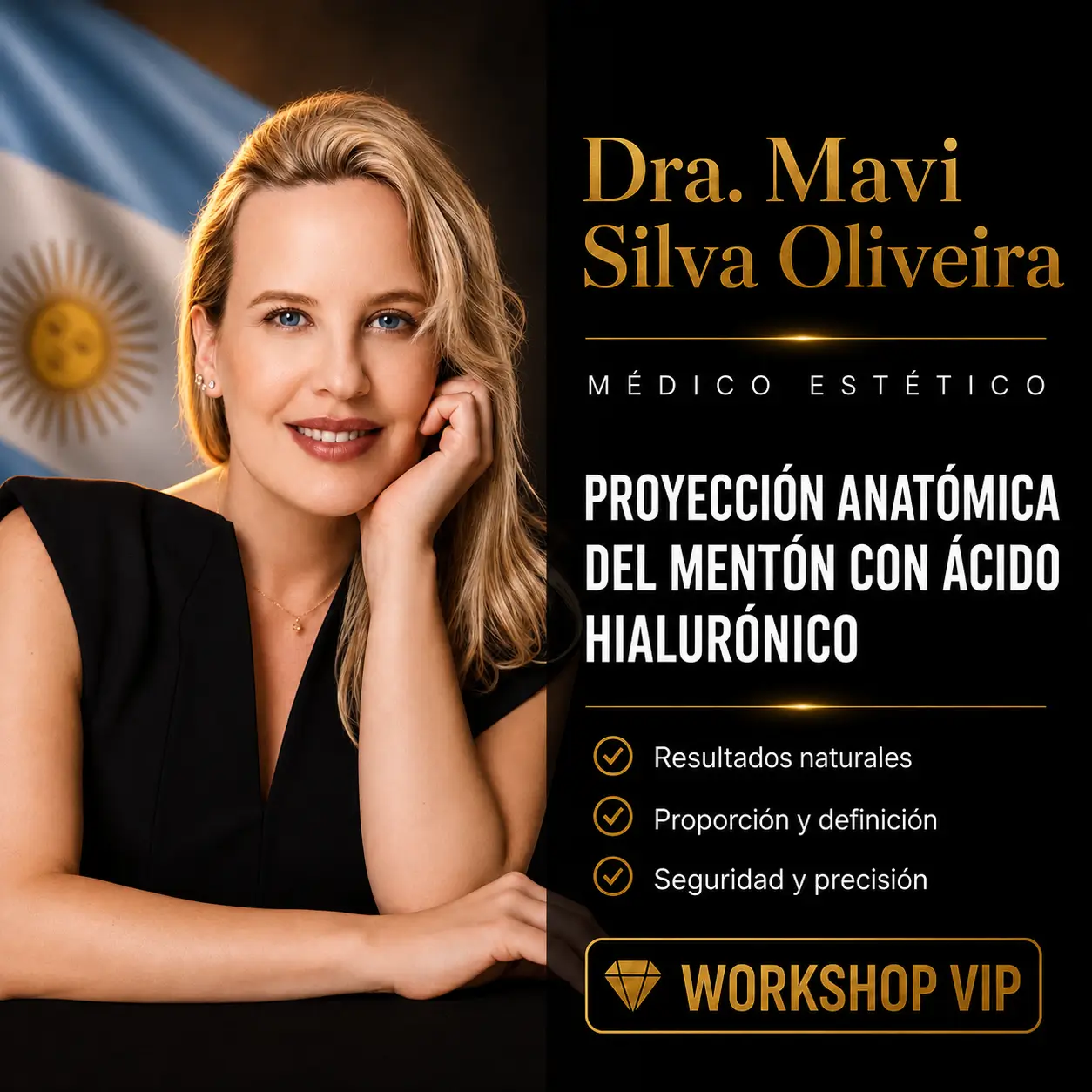 Proyección anatómica del mentón con AH | Dra. Mavi Silvia Oliveira